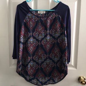 Pink rose patterned shirt